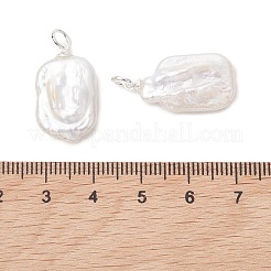 Natural Baroque Keshi Pearl Pendants&nbsp;PALLOY-JF05236-02