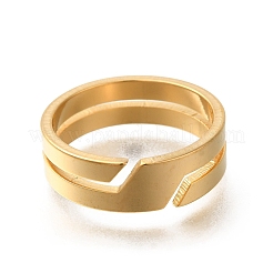 女性用304ステンレスリング  18KGP本金メッキ  6.5mm  内径：18mm&nbsp;RJEW-S238-07G