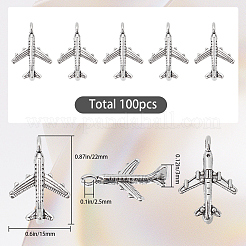 チベット風アロイペンダント100個  旅客機  アンティークシルバー  22x15x3mm  穴：2.5mm&nbsp;FIND-SC0007-49