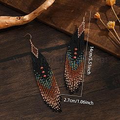 Bohemian Vintage Handmade Glass Seed Beads Rhombus Dangle Earrings&nbsp;PE6522