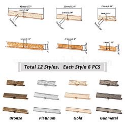 72Pcs 12 Style Iron Ribbon Ends&nbsp;IFIN-PH0001-87