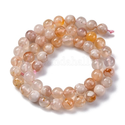 Natural Cherry Blossom Agate Beads Strands&nbsp;G-O166-02-8mm-01-1
