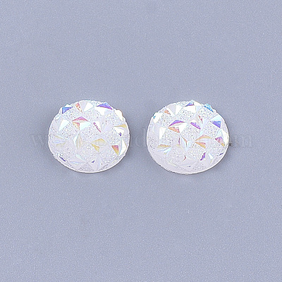 樹脂カボション  半円  ホワイト  12x3~3.5mm&nbsp;LS-CRES-T012-01A-1