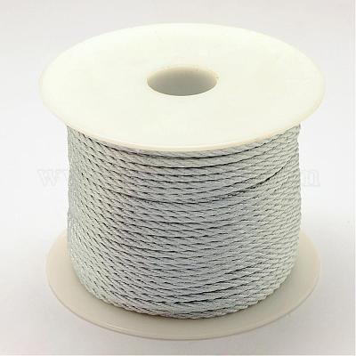 編み込みナイロン糸  ライトグレー  2mm  約54.68ヤード（50m）/ロール&nbsp;NWIR-R026-2.0mm-484-1