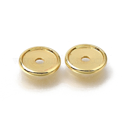 真鍮ビーズ  ディスク  ラックめっき  長持ちメッキ  ゴールドカラー  8x1.2mm  穴：1.5mm&nbsp;KK-CBA0DF0-18A-G-1