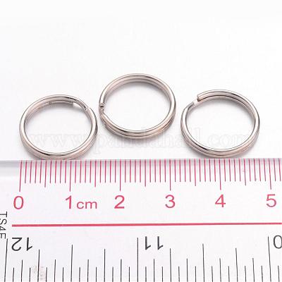 アイアン製キーリング  ダブルループ丸カン  プラチナ  16x2mm  内径：14.5mm&nbsp;JRD16mm-1