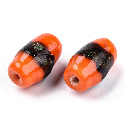 Handmade Gold Sand Lampwork Beads&nbsp;LAMP-T006-01I-1