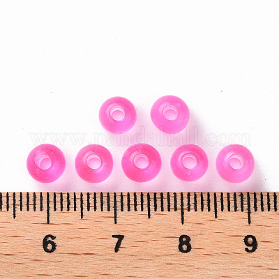 透明なアクリルビーズ  ラウンド  パールピンク  6x5mm  穴：1.8mm  約4400個/500g&nbsp;MACR-S370-A6mm-708-1