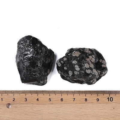 Raw Rough Natural Snowflake Obsidian Beads&nbsp;G-C140-08-1