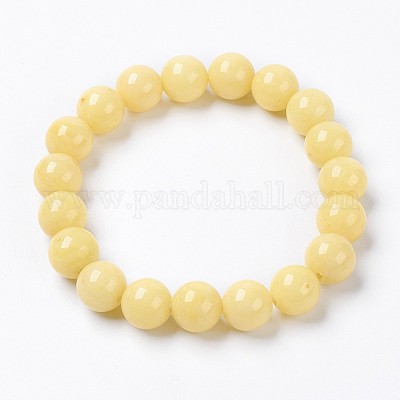 Natural Mashan Jade Beaded Stretch Bracelet&nbsp;BJEW-P207-01-8mm-1