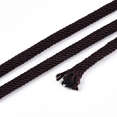 編み込みポリエステルコード  ココナッツブラウン  4mm  約21.87ヤード（20m）/ロール&nbsp;OCOR-S109-4mm-40-1