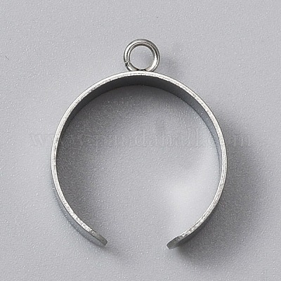 Stainless Steel Open Cuff Finger Ring Components&nbsp;STAS-WH0029-40A-P-1
