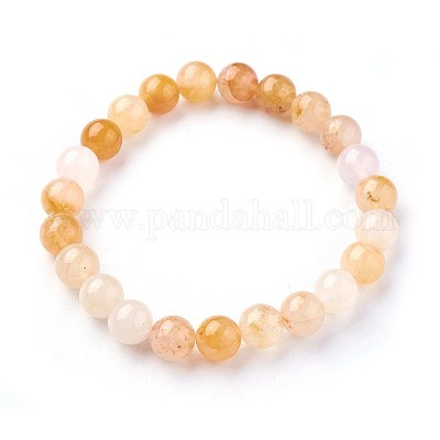 Natural Topaz Jade Beads Stretch Bracelets&nbsp;BJEW-F380-01-B07-1