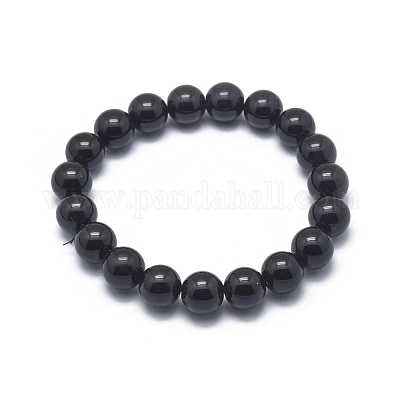 Synthetic Black Stone Bead Stretch Bracelets&nbsp;BJEW-K212-A-032-1