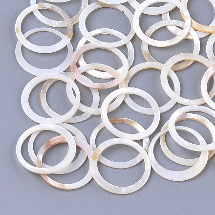 淡水シェル結合リング  リング  貝殻色  24~25x1~1.5mm  内径：21~22mm&nbsp;SHEL-S274-59-1