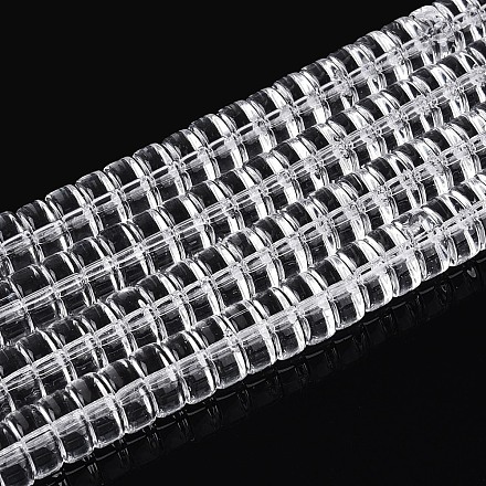 透明ガラスビーズ連売り  フラットラウンド  透明  8~8.5x4~4.5mm  穴：0.7~1mm  約95~100個/連  14.57~15.35''（37~39センチメートル）&nbsp;GLAA-N026-4x8mm-T06-1