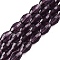 Transparent Glass Beads Strands, Faceted, Oval, Purple, 8x5.5mm, Hole: 1mm, about 68~70pcs/strand, 20.07~20.86 inch(51~53cm)