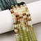 Watermelon Stone Glass & Dyed Natural White Jade Beads Strands, Rondelle, Mixed Color, 6x4mm, Hole: 1mm, about 95pcs/strand, 15.31''(38.9cm)