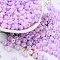 3/0 Glass Seed Beads, Opaque Colours Luster, Round, Violet, 5~5.5x3~3.5mm, Hole: 1.5~1.6mm, about 3488pcs/pound
