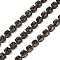 Iron Rhinestone Cup Chains, with Spool, Gunmetal, Greige, 3x3x2.5mm, about 10yards/roll