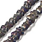 Electroplate Glass Beads Strands, Frosted, Bear, Gray, 15x11.5x9mm, Hole: 1mm, about 45pcs/strand, 25.59''(65cm)