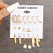 Alloy & Plastic Pearl Earring Sets, Golden, 7~35mm, 6pairs/set