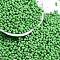 Baking Paint Glass Seed Beads, Round Hole, Peanut, Lime Green, 3.5x6x3.5mm, Hole: 0.9mm, about 3750pcs/pound