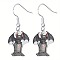 Acrylic Dangle Earrings, Platinum, Bat, 35x30mm