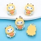 Resin Pendants, with Platinum Tone Loop, Bees, 23x16mm, Hole: 2mm