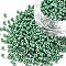 8/0 Glass Seed Beads, Opaque Colors Lustered, Round, Medium Sea Green, 3mm, Hole: 1mm, about 10000pcs/pound