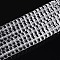 Transparent Glass Beads Strands, Flat Round, Clear, 8~8.5x4~4.5mm, Hole: 0.7~1mm, about 95~100pcs/strand, 14.57~15.35''(37~39cm)