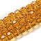 Transparent Glass Beads, Faceted(32 Facets), Round, Goldenrod, 6mm, Hole: 1mm, about 98pcs/strand, 20.47 inch(52cm)