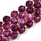 Natural Dolomite Beads Strands, Faceted, Dyed, Round, Medium Orchid, 8x8mm, Hole: 1.2mm, about 33pcs/strand, 15.16 inch~15.35 inch(38.5cm~39cm)