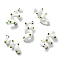Handmade Lampwork Enamel Beads, Snake, Bumpy, White, 27.5~31.5x15~20x14~16mm, Hole: 5~6mm