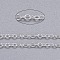 Brass Cable Chains, Soldered, with Spool, Oval, Cadmium Free & Nickel Free & Lead Free, Long-Lasting Plated, Silver, 2x1.5x0.35mm, about 301.83 Feet(92m)/roll