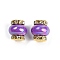 Resin Beads with Brass Rhinestone Rondelle, Lantern-Shaped, for Bracelets, Necklaces, Pen Decor, Cadmium Free & Lead Free, Dark Orchid, 14.5x13.5mm, Hole: 3.5mm