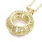 Brass Pendants Necklace, Hollow Theme, Ring, 17.76 inch(45.1cm)