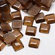 キャッツアイカボション  正方形  サドルブラウン  10x10x2.5mm&nbsp;CE-J006-10x10mm-26-1
