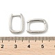 真鍮huggieフープピアス  長方形  プラチナ  12ゲージ  15.5x11.5x2mm  ピン：1mm&nbsp;EJEW-L234-61-P-4