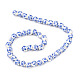 Handmade Flower Printed Porcelain Ceramic Beads Strands&nbsp;PORC-M006-8mm-10-2