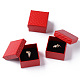 正方形の厚紙リングボックス  内部のスポンジ  レッド  2x2x1-3/8インチ（5x5x3.5cm）&nbsp;CBOX-S020-01-1