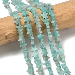 Natural Amazonite Beads Strands, Star, 6x6x2mm, Hole: 0.7mm, about 72pcs/strand, 14.96''(38cm)