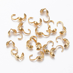 304ステンレススチールボールチープ  カロット終了  クラムシェルノットカバー  24KGP本金メッキ  9x3.8x4mm  内径：3.5mm