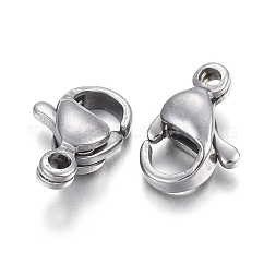 Tarnish Resistant 304 Stainless Steel Lobster Claw Clasps, Parrot Trigger Clasps, Stainless Steel Color, 9x6x3mm, Hole: 1mm
