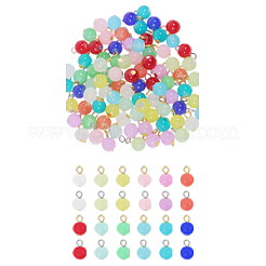 192Pcs 24 Styles Baking Paint Imitation Jade Glass Pendants&nbsp;PALLOY-GO00030
