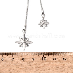 304ステンレススチール製スターラリアットスライダーネックレス  ステンレス鋼色  35.43インチ（90cm）&nbsp;NJEW-R026-14P