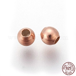 925スターリングシルバービーズ  中にシリコーンを使って  ローズゴールド  3.5x3mm  穴：0.5mm&nbsp;LS-STER-E062-07RG