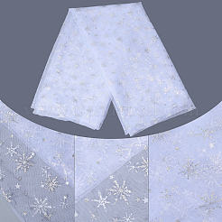 ポリエステル織物  服装アクセサリー  雪の結晶模様  ホワイト  1500mm&nbsp;DIY-WH20025-048A