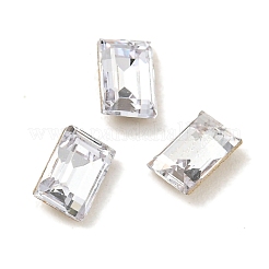 ガラスラインストーンカボション  フラットバック＆バックメッキ  多面カット  長方形  ミックスカラー  4x2.5x2mm&nbsp;RGLA-L029-15A