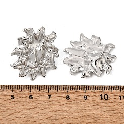 女性用304ステンレススチールスタッドピアス  花  ステンレス鋼色  30x28mm&nbsp;SA-CBA3E4B-01P